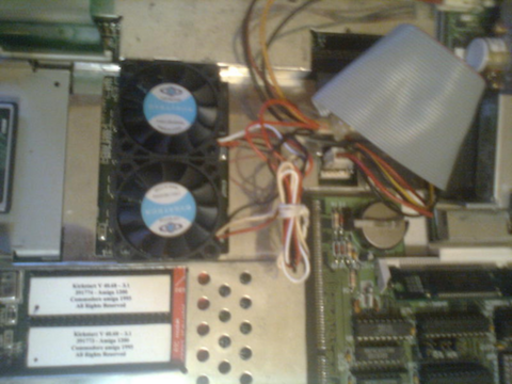 Fans installed over the chip RAM - later moved over the accelerator.