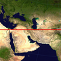 explore_earth_longest_striaght_line_on_earth_flat_projection.png