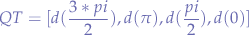 $$
QT = [ d(\frac{3*pi}{2}), d(\pi), d(\frac{pi}{2}), d(0) ]
$$