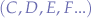 $(C,D,E,F...)$