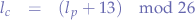 \begin{eqnarray*}
l_{c} &=& (l_{p}+13)\mod{26}
\end{eqnarray*}