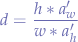 $$
d = \frac{h*a_{w}'}{w*a_{h}'}
$$